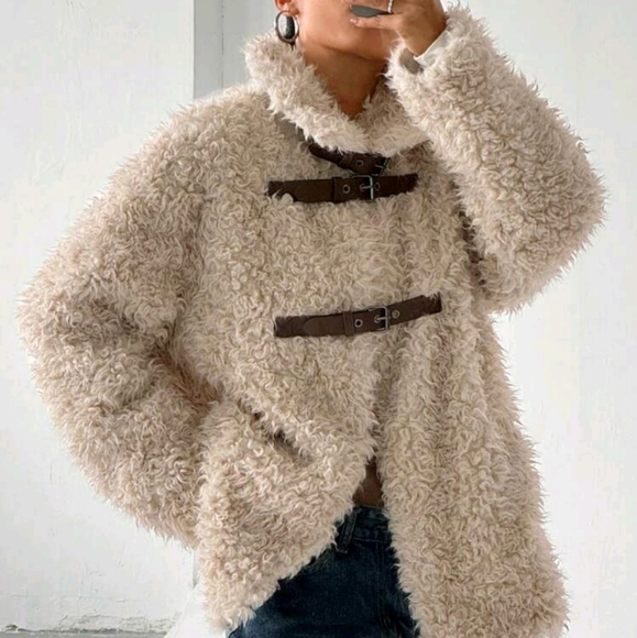 Casual Solid Color Fleece Stand Collar Jacket, Autumn/Winter - Picture 5 of 6